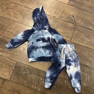 Blue Tie-Dye Hoodie and Jogger Set